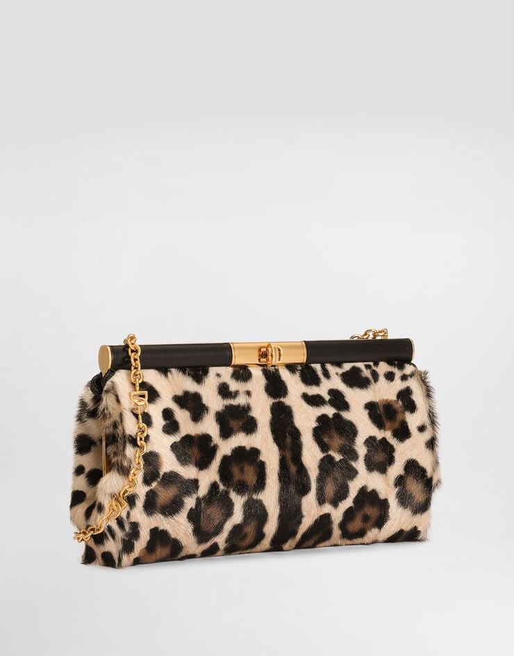 Dolce & Gabbana Marlene shoulder bag in leo kid leather Multicolor BB7672A0863