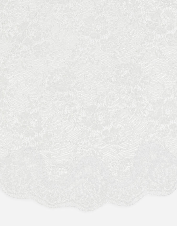 Dolce & Gabbana 蕾丝椭圆形纱巾 白 FS289AILMAP