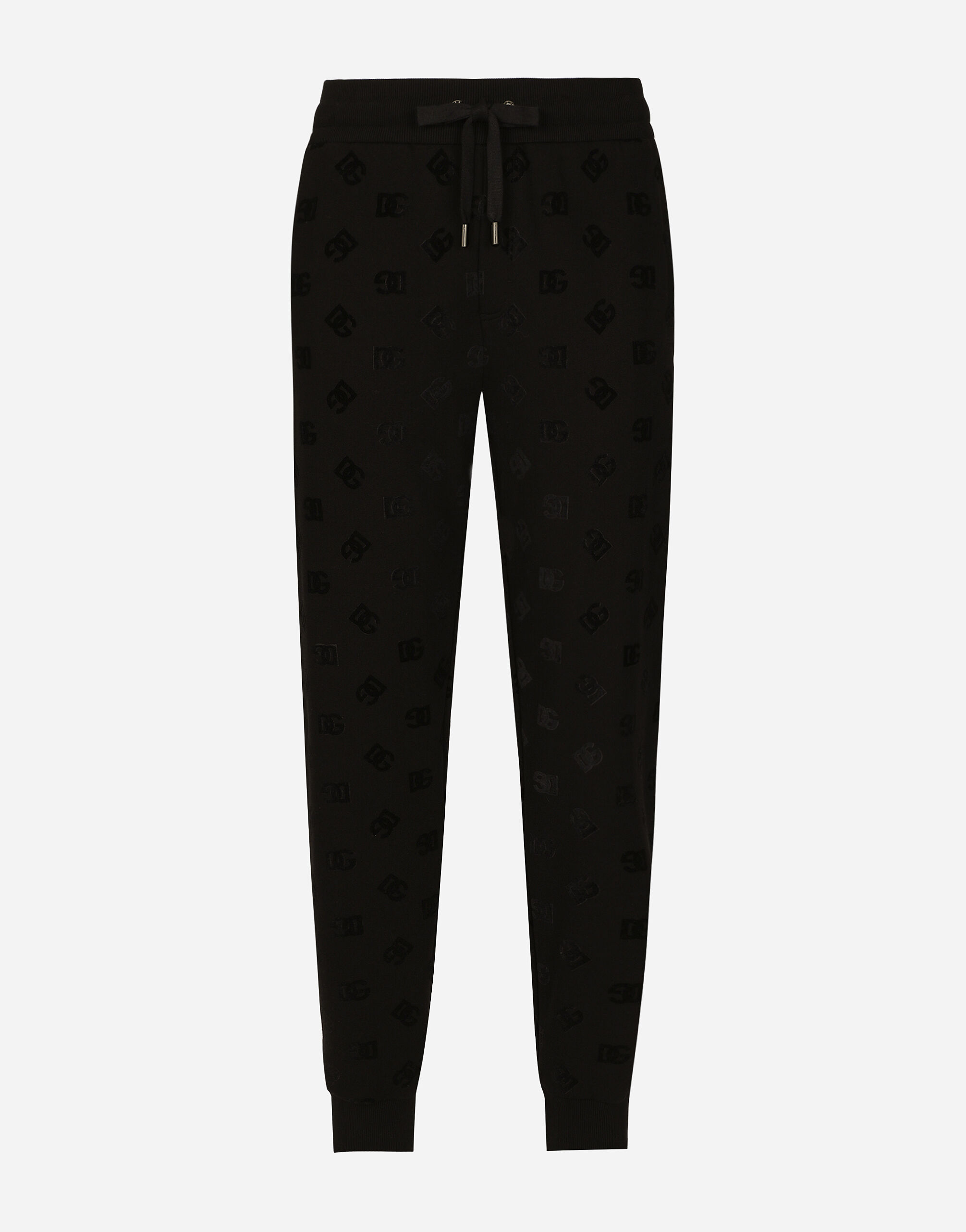 Pantalon de chandal de punto con estampado integral de logotipo DG en Negro de Hombre Dolce Gabbana