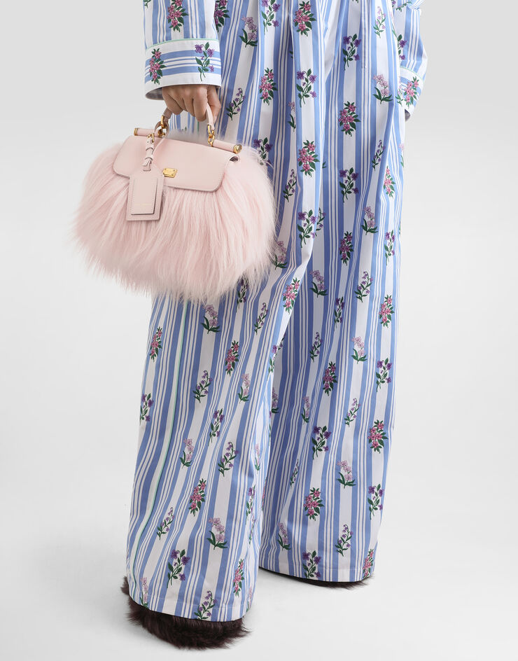 Dolce & Gabbana Mini My Sicily handbag in long-hair goat fur and plongé calfskin Multicolor BB7864B0683