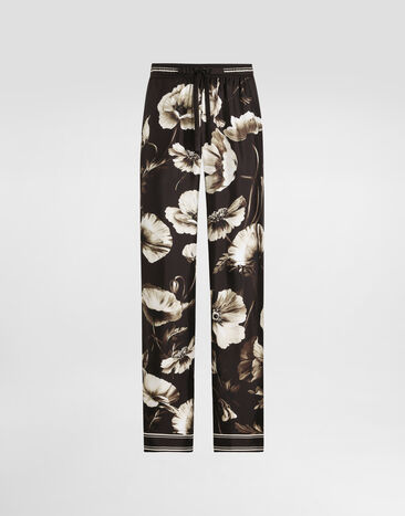 Dolce & Gabbana Poppy-print silk twill trousers Print GVRMATHI1Z2