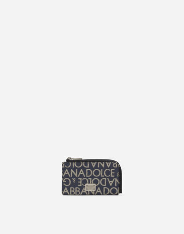 Dolce & Gabbana حافظة بطاقات جاكار مطلية أسود BP3309A8034