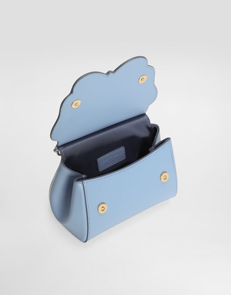 Dolce & Gabbana Calfskin nappa Sicily crossbody bag with patch embellishment Azure EB0003AS014