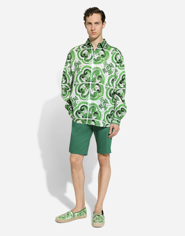 Dolce & Gabbana Majolica-print linen Hawaiian shirt Print G5LI6TFP4M8
