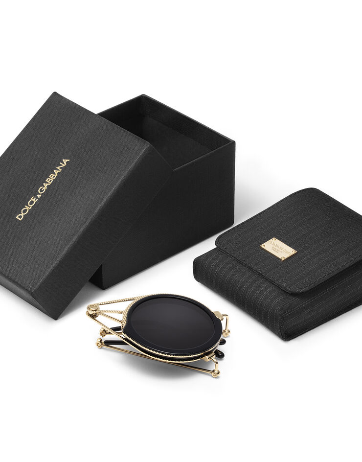 Dolce & Gabbana 「DGハンドメイド」 サングラス ゴールド、ブラック VG2241VM187