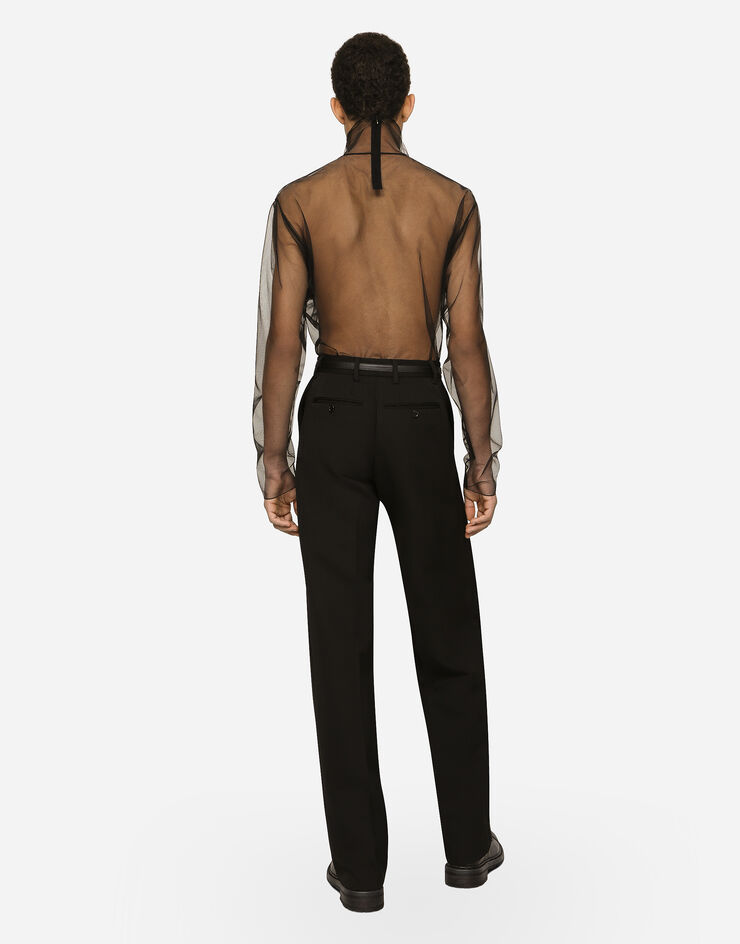 Dolce&Gabbana Straight-leg wool pants Black GYZMHTFU21E