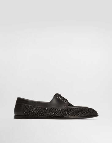 Dolce & Gabbana Derby shoes in raffia Black A10909A0768