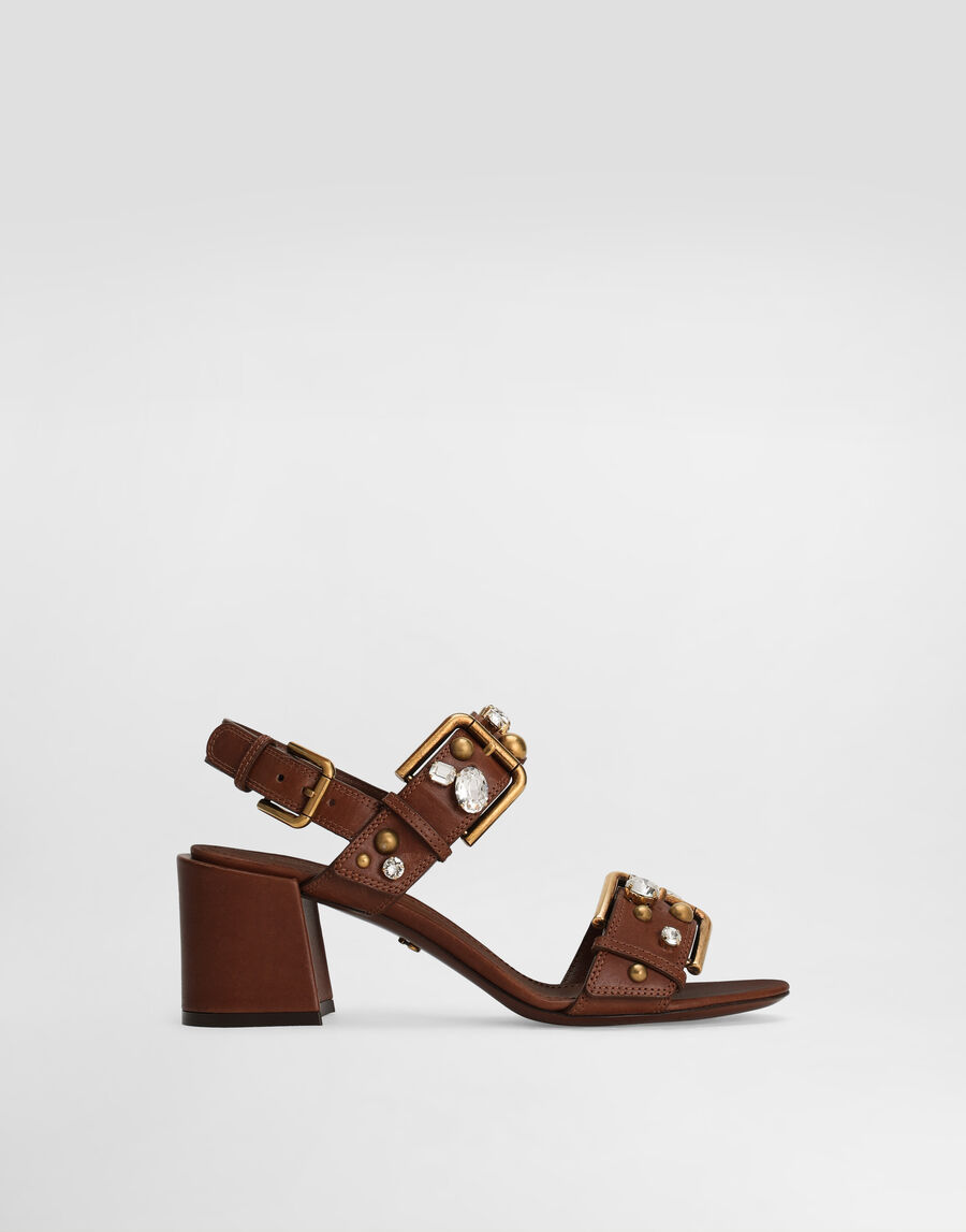 Cowhide keira sandals with embellishements