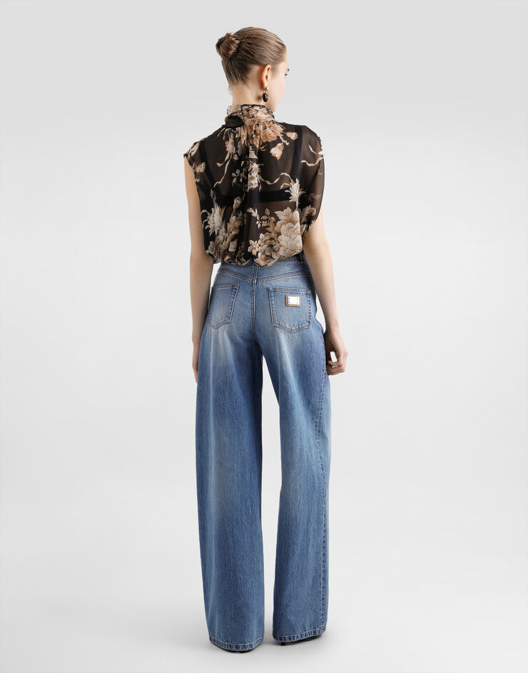 Dolce & Gabbana Rose-print chiffon shirt Print F7BD1TIS1ZO