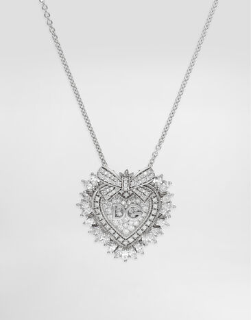 Dolce & Gabbana Devotion Necklace 18kt white gold and diamonds    White WNND1KWWH01