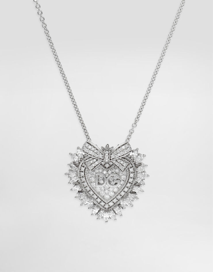 Dolce & Gabbana Devotion Necklace 18-carat white gold and diamonds White WNND1KWWH01