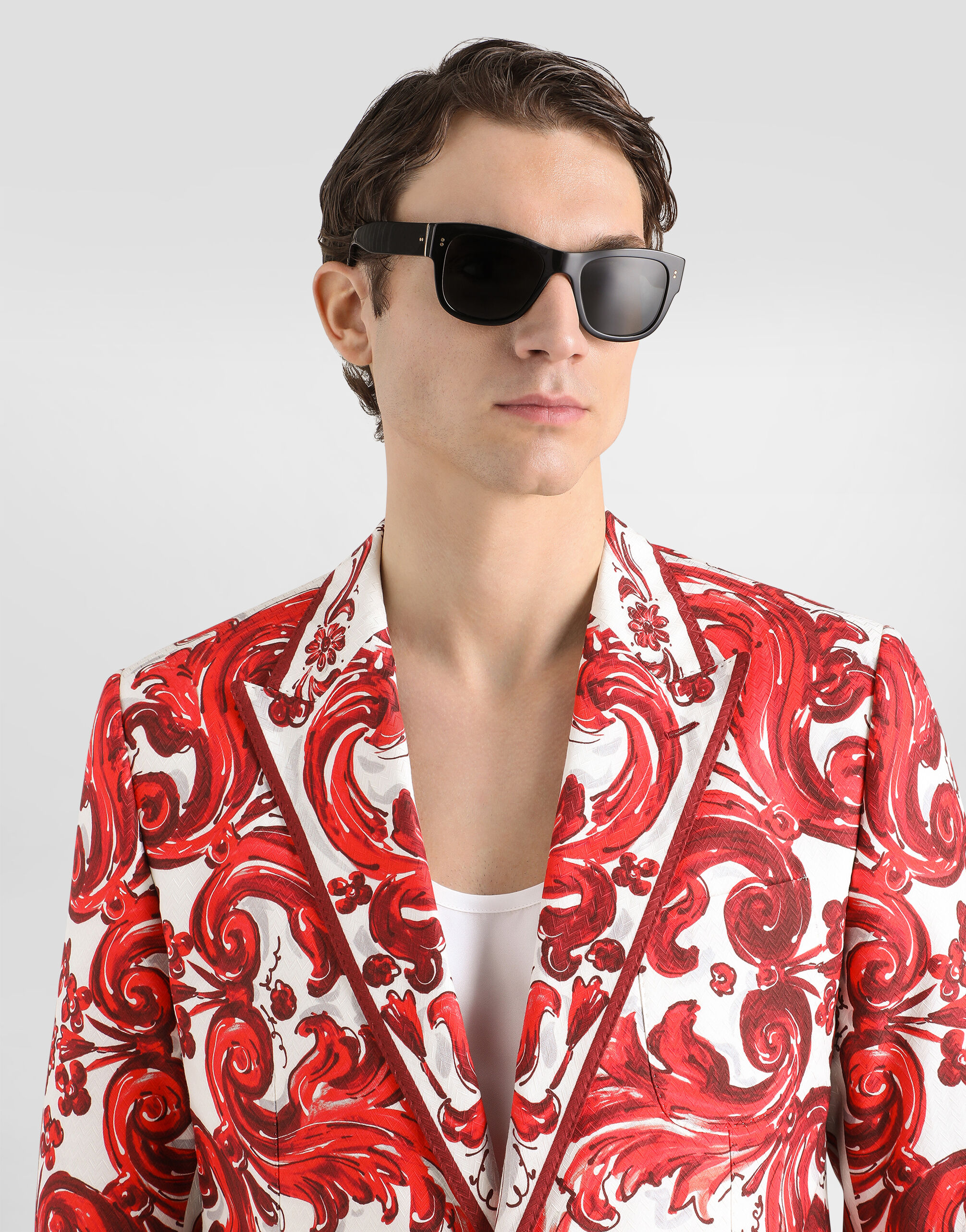 【未使用】DOLCE&GABBANAマヨリカプリント トラックJKおしゃれ Multicolorのメンズ マヨリカプリント ジャカード シングルブレスト