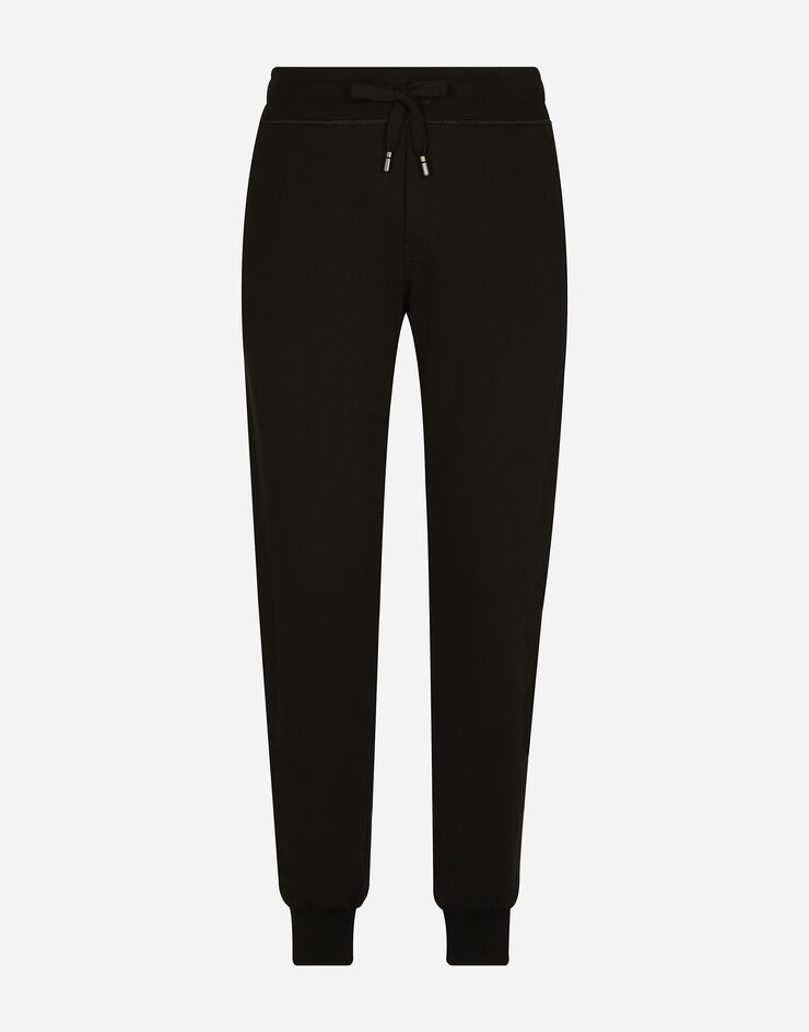 Dolce&Gabbana Pantalon de jogging en jersey avec plaquette à logo Noir GVXQHTG7F2G
