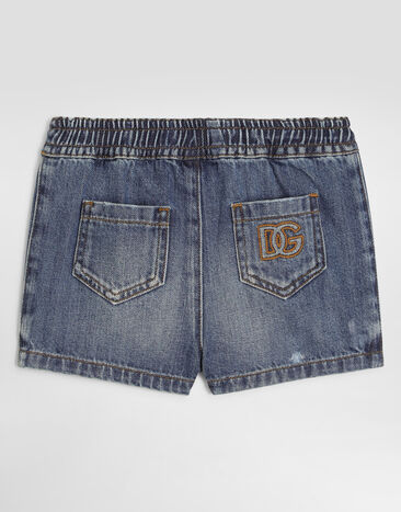 Dolce & Gabbana Denim bermuda shorts with logo Blue L14Q32LDE06