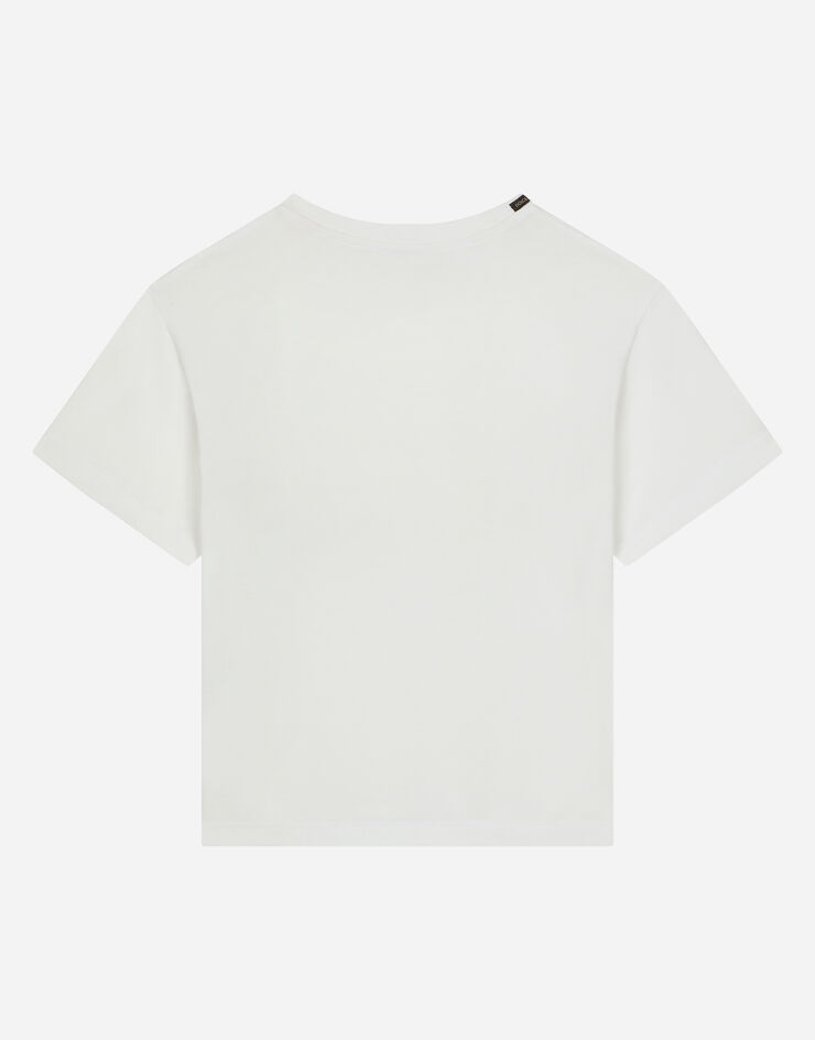 Dolce & Gabbana Jersey T-shirt with DG Palermo logo White L4JTHVG7NYA