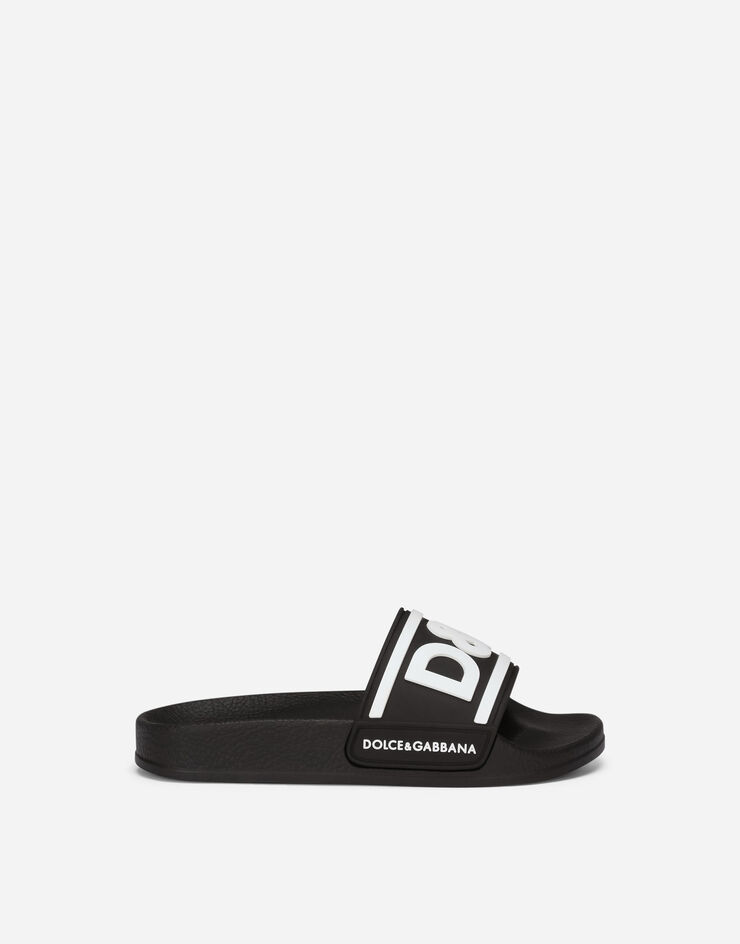 Dolce & Gabbana Rubber sliders with logo print Multicolor DD0320AQ858