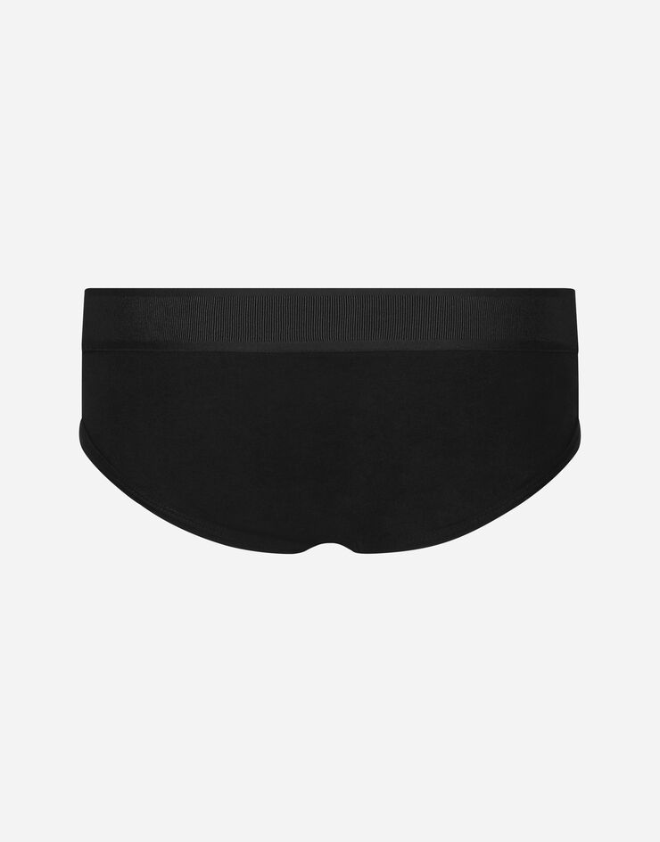 Dolce & Gabbana Slip medio en punto de algodón bielástico Negro M3F37JOUAIG