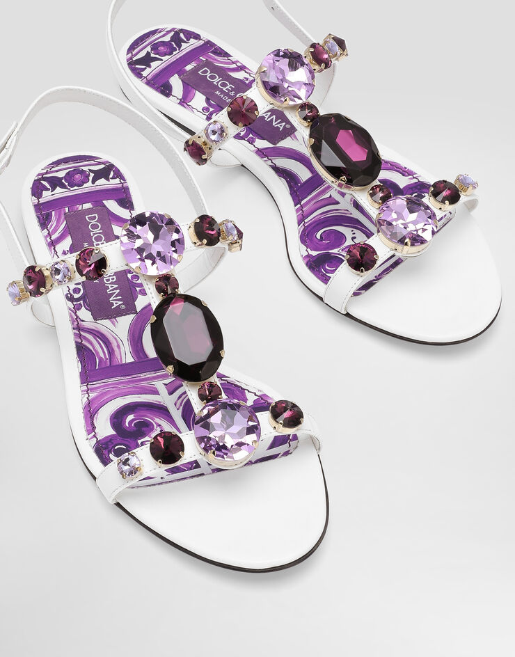 Dolce & Gabbana Flip-flops with jewel embroidery Multicolor CQ0601AT848