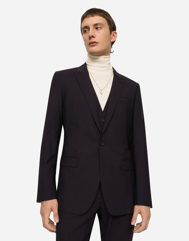 Dolce & Gabbana Stretch wool three-piece Martini-fit suit Dolce & Gabbana Stretch wool three-piece Martini-fit suit Blue GK97MTFUBEC