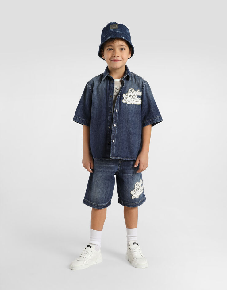 Dolce & Gabbana Bucket hat with dolce&gabbana logo plate Multicolor LB5H55LDD92