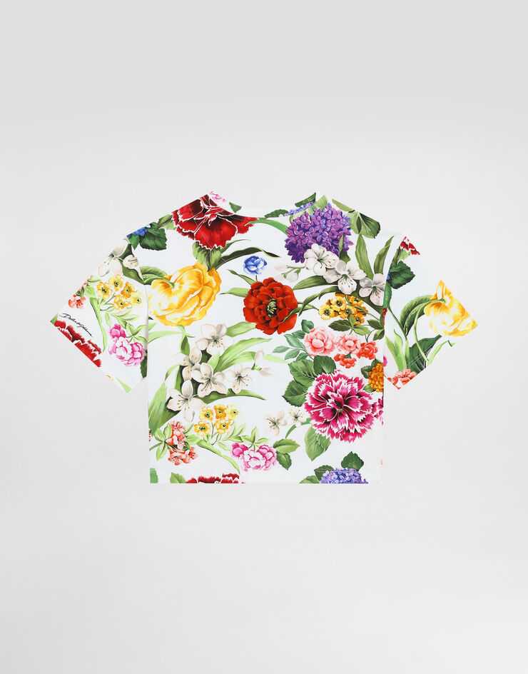 Dolce & Gabbana Jersey T-shirt with floral print Print L5JTNDFSG9W
