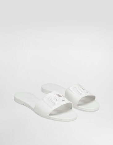 Dolce & Gabbana Rubber beachwear sliders White CW2215AN994