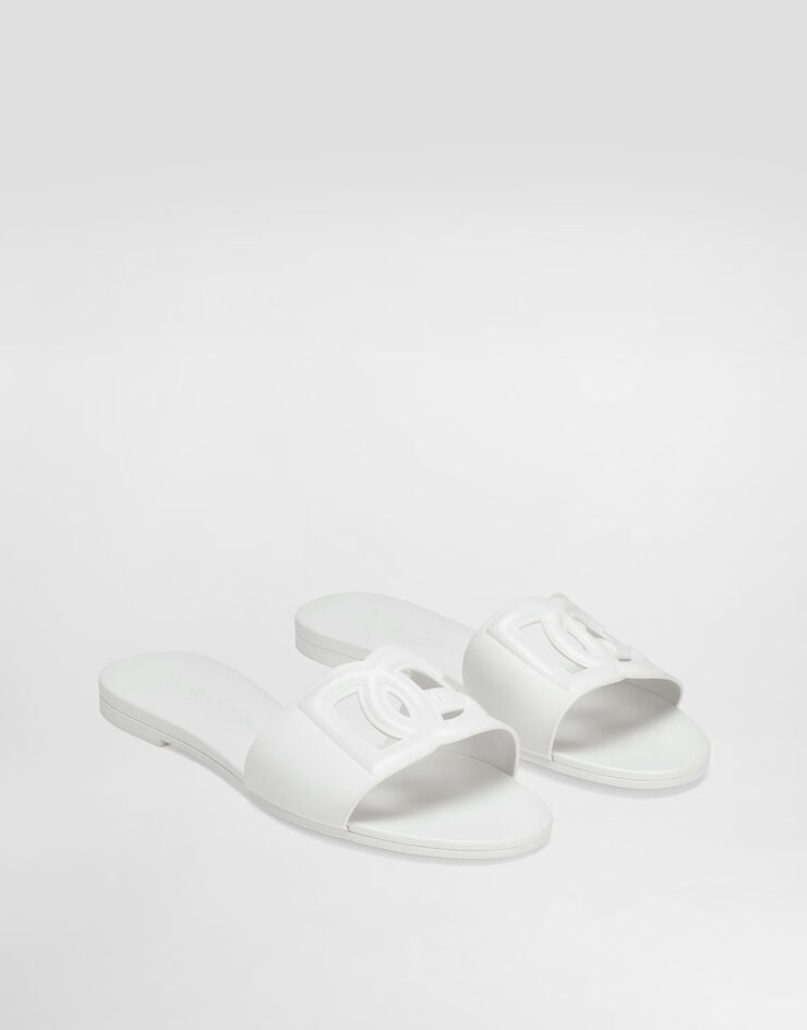 Dolce & Gabbana Rubber beachwear sliders Dolce & Gabbana Rubber beachwear sliders White CW2215AN994