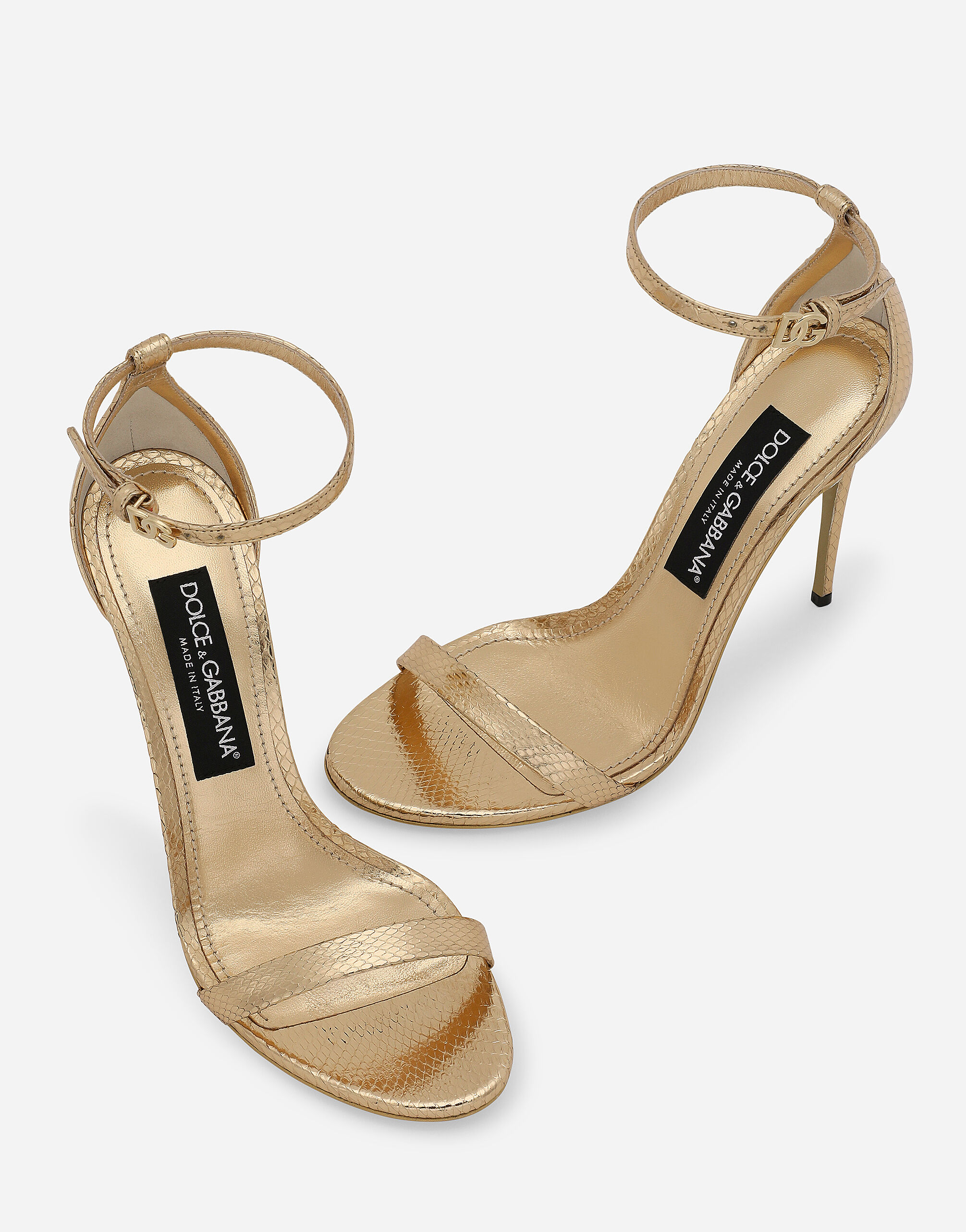 Dolce and gabbana gold sandals clearance