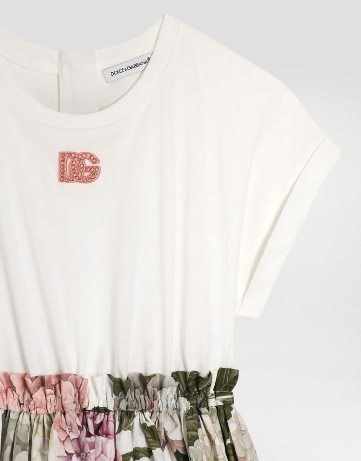 Dolce & Gabbana Hydrangea-print jersey dress Multicolor L5JDAUG7PQP