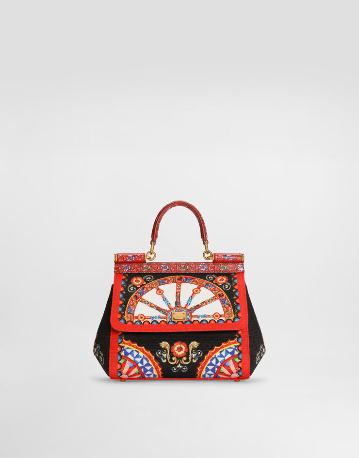 Dolce & Gabbana Kleine Sicily Handtasche mit Carretto-Print Multicolor BB6003B0816
