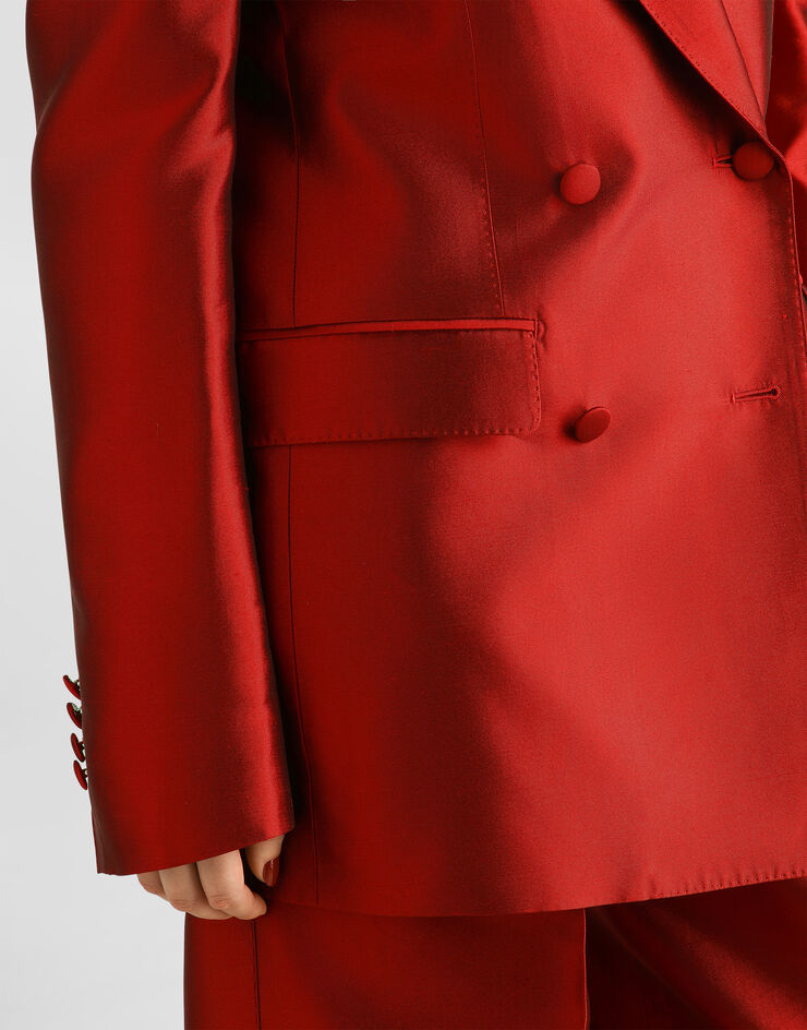 Dolce & Gabbana Double-breasted mikado shantung jacket Red F29UUTFU116