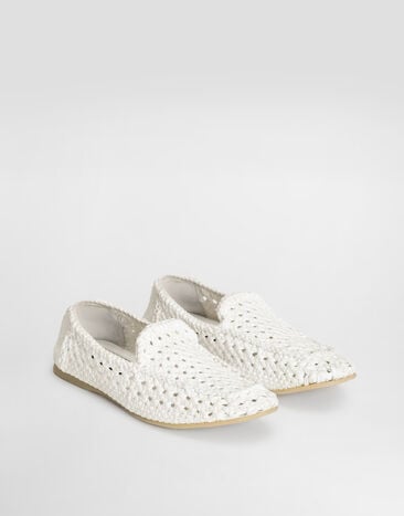 Dolce & Gabbana 슬리퍼 직조 패브릭 소재 White A50774A0677