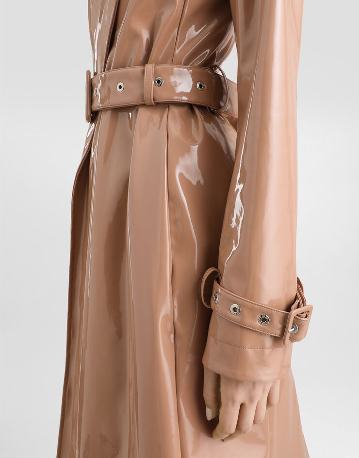 Dolce & Gabbana Trench in ecopelle spalmato Cipria F0W3WTFUSW7