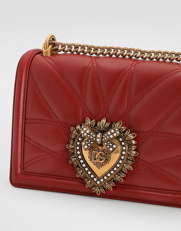 Dolce & Gabbana Medium Devotion bag in quilted nappa leather Red BB7158AW437