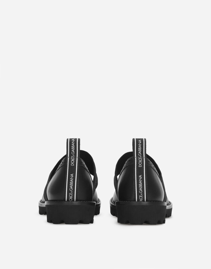 Dolce & Gabbana Mary Janes with branded elastic Black/White D10960AW087