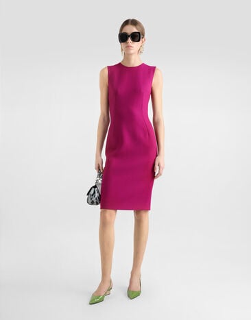 Dolce & Gabbana Wool crepe calf-length sheath dress Multicolor F6TKATFU2TZ