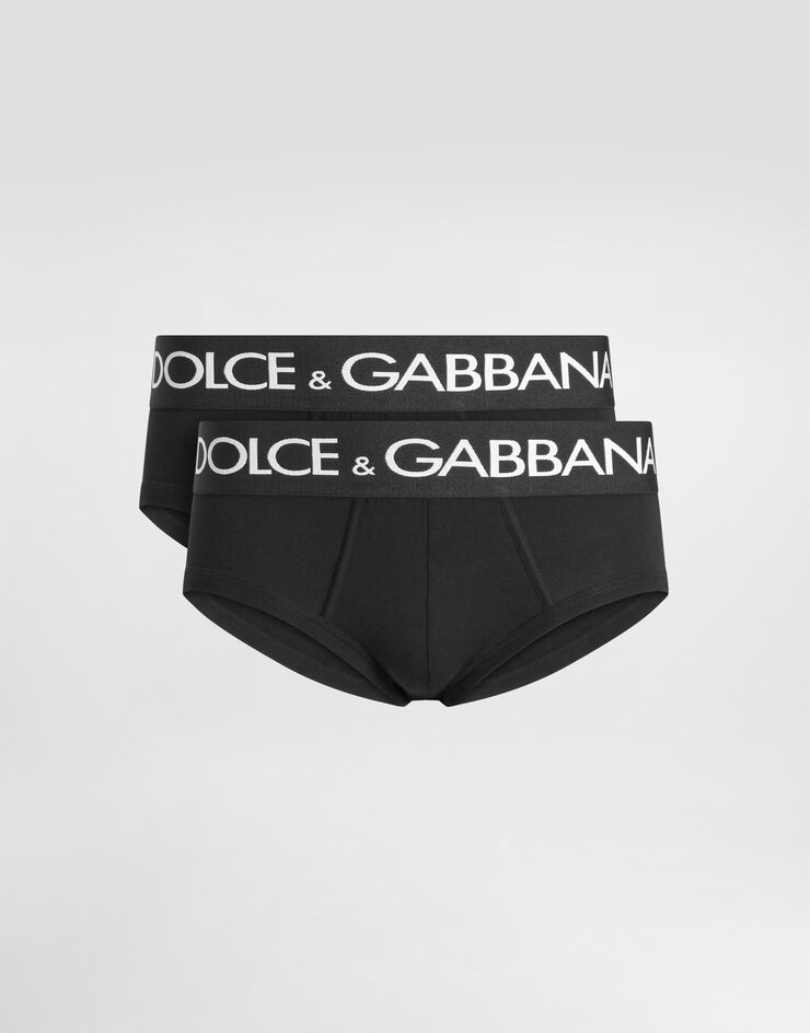 Dolce & Gabbana Two-pack cotton jersey Brando briefs Black M9D69JONN97