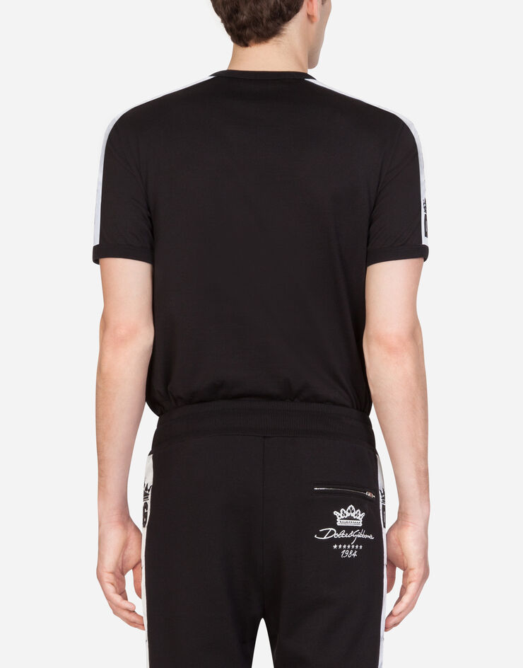 Dolce & Gabbana COTTON T-SHIRT WITH DG PRINT NOIR G8KV4ZFU7EQ