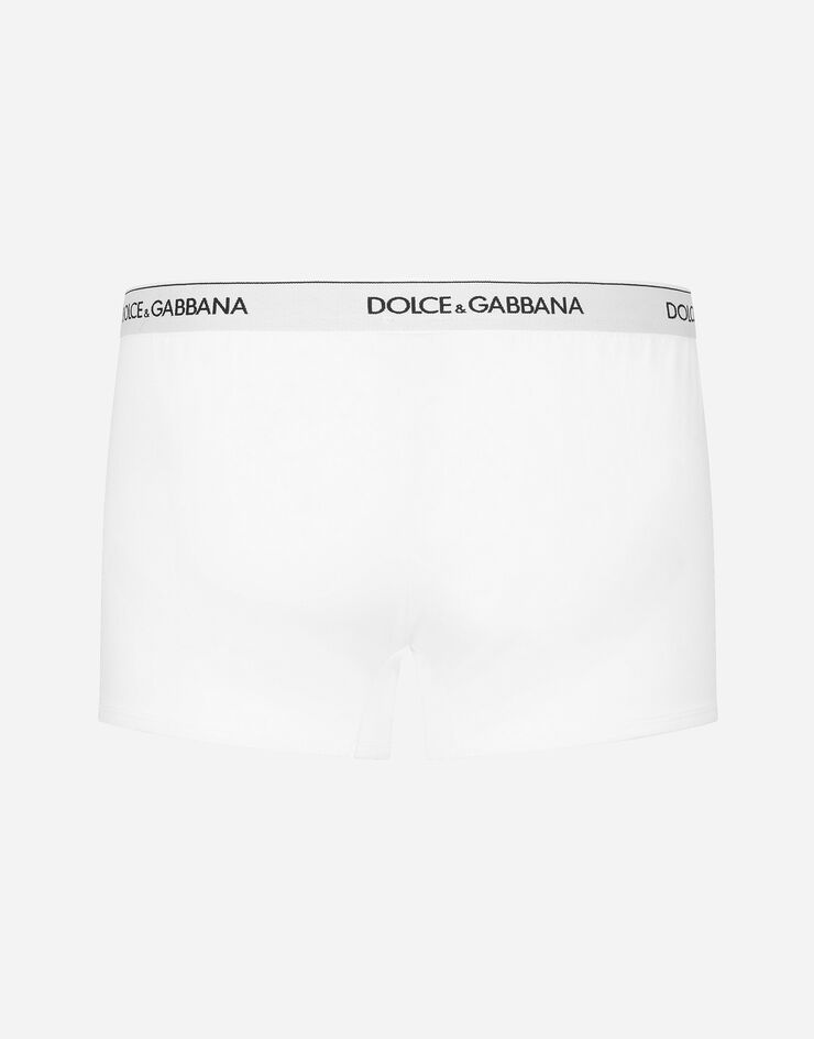 Dolce & Gabbana Pack de deux boxers classiques en coton stretch Blanc M9C07JONN95