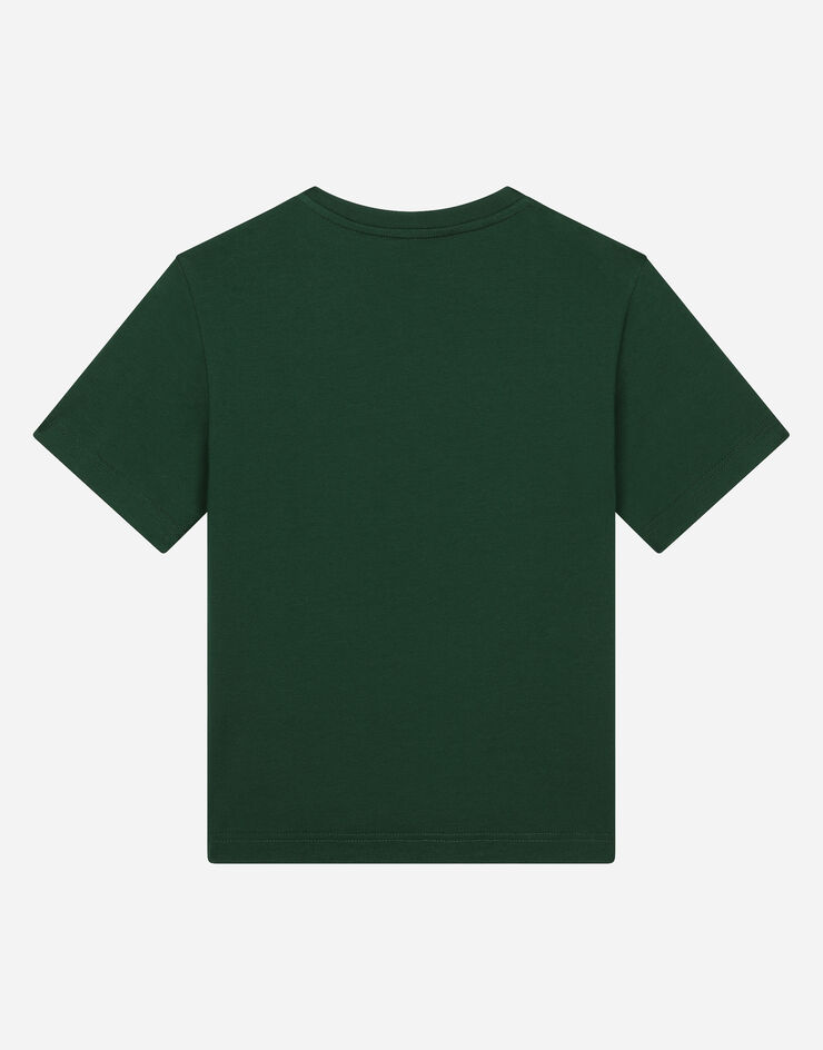 Dolce & Gabbana T-shirt en jersey avec plaquette à logo Vert L4JTBLG7M4S