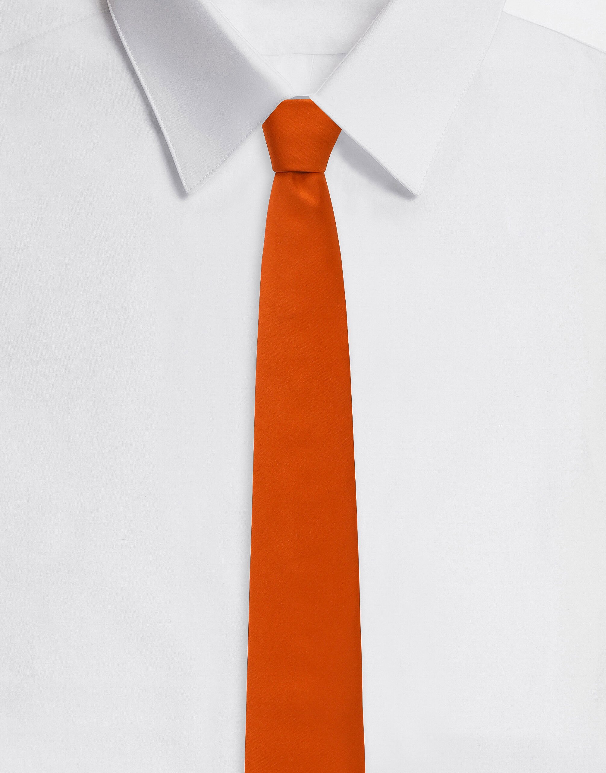 Dolce & Gabbana Silk tie with DG logo Orange BC4644A3444