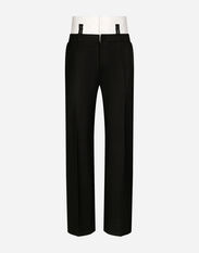 Dolce & Gabbana Tailored pants with contrasting belt Black G8PN9TG7K1V
