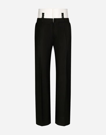 Dolce & Gabbana Классические брюки с контрастным поясом черный G2TM9TFUBFY