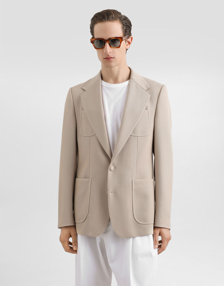 Dolce & Gabbana Chaqueta de botonadura sencilla Portofino de lana Beige G2WA0TFU2X3