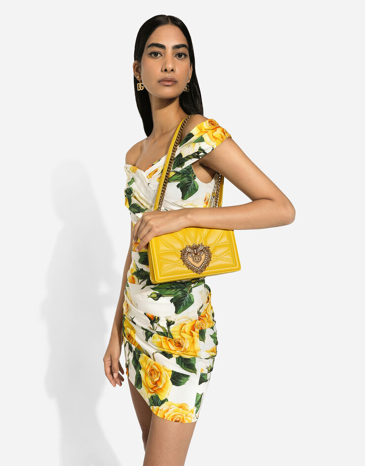 Dolce & Gabbana Bolso Devotion mediano de napa acolchada Amarillo BB7158AW437