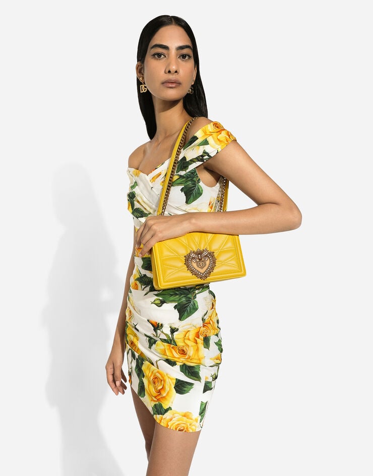 Dolce & Gabbana Сумка Devotion среднего размера из стеганой кожи наппа желтый BB7158AW437