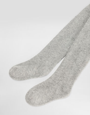 Dolce & Gabbana Perforated tights with DG logo Grey LBKAF1JBCDQ