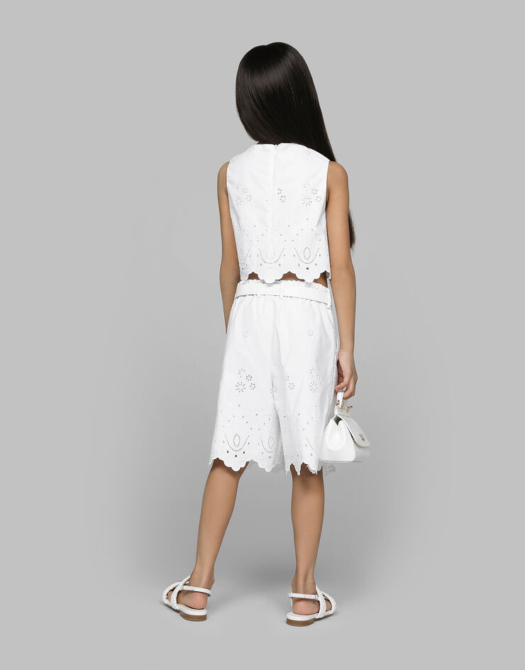 Dolce & Gabbana ポプリン＆カットワーク トップ White L51N69FG5BL