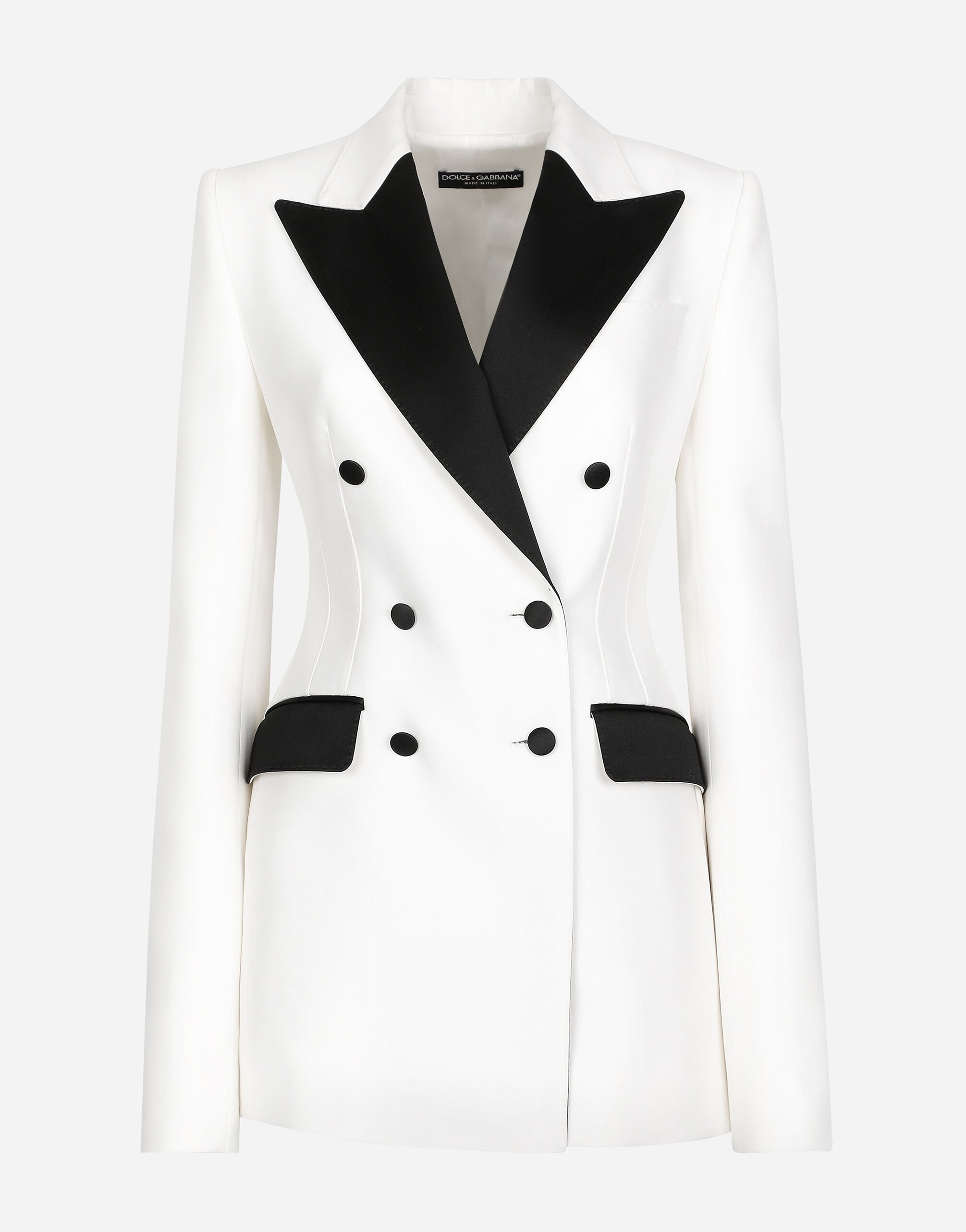 Dolce & Gabbana Double-breasted faille Turlington tuxedo blazer Black F29ZMTFU28J