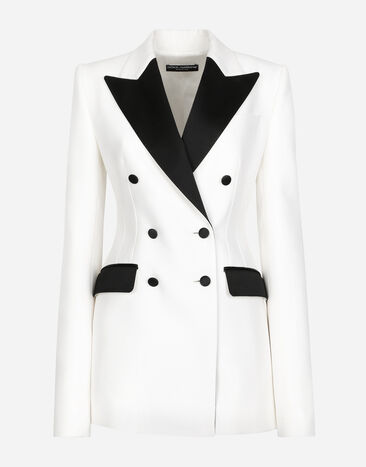 Dolce & Gabbana Giacca turlington doppiopetto tuxedo in faille Stampa F6JGHTHS10S